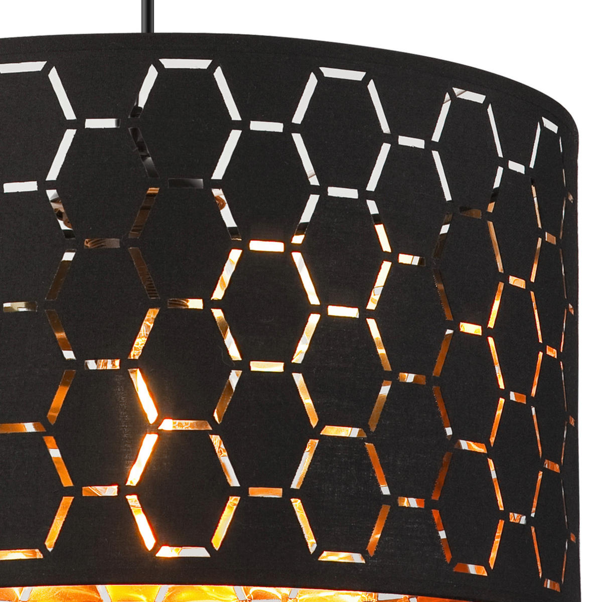 Lamkur Pendelleuchte schwarz Holz B/H/L: ca. 37x23x37 cm E27 1 Brennstellen Ulle - schwarz (37,00/37,00/23,00cm) - Lamkur