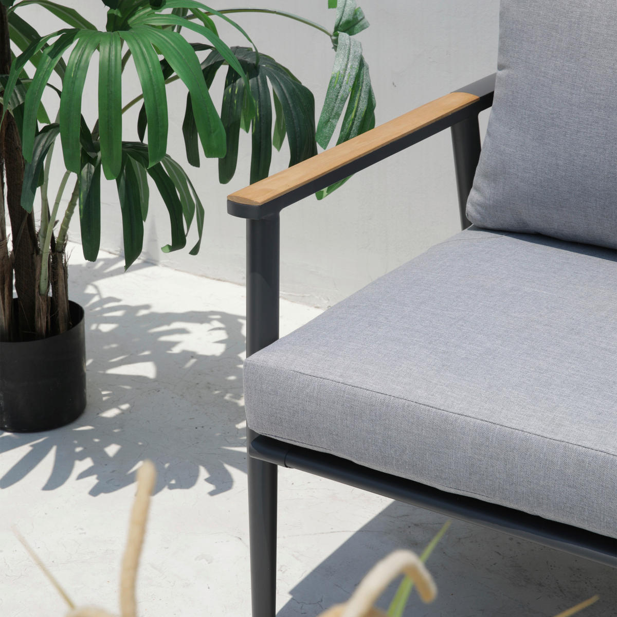 AXI Outdoor Living Loungeset Bibi braun Metall B/H/L: ca. 82,5x75,5x191,5 cm Bibi - braun/anthrazit (191,50/82,50/75,50cm) - AXI Outdoor Living