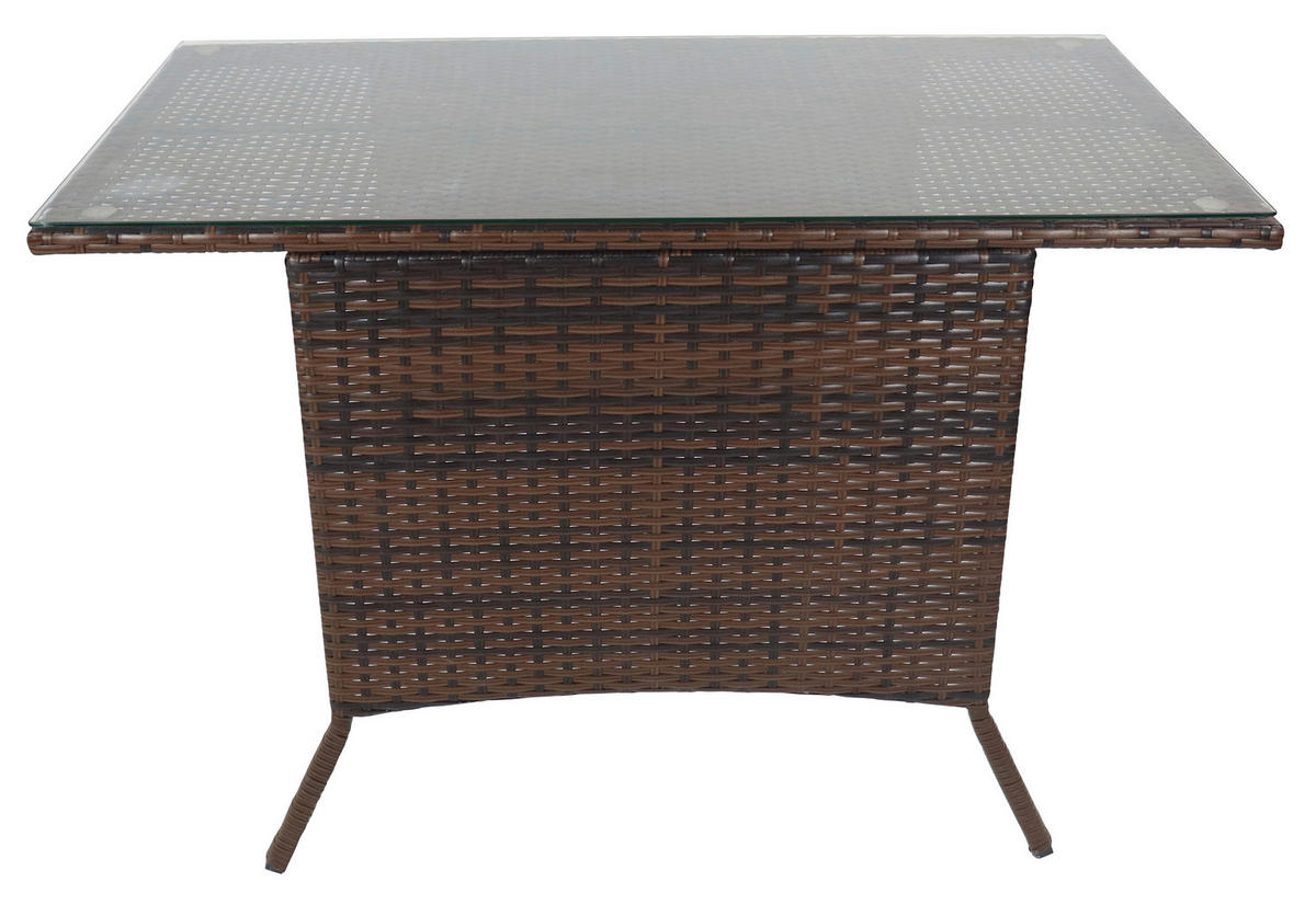 VCM Gartentisch Raloso braun Glas B/H/L: ca. 114x74x64 cm Raloso - braun (64,00/114,00/74,00cm) - VCM