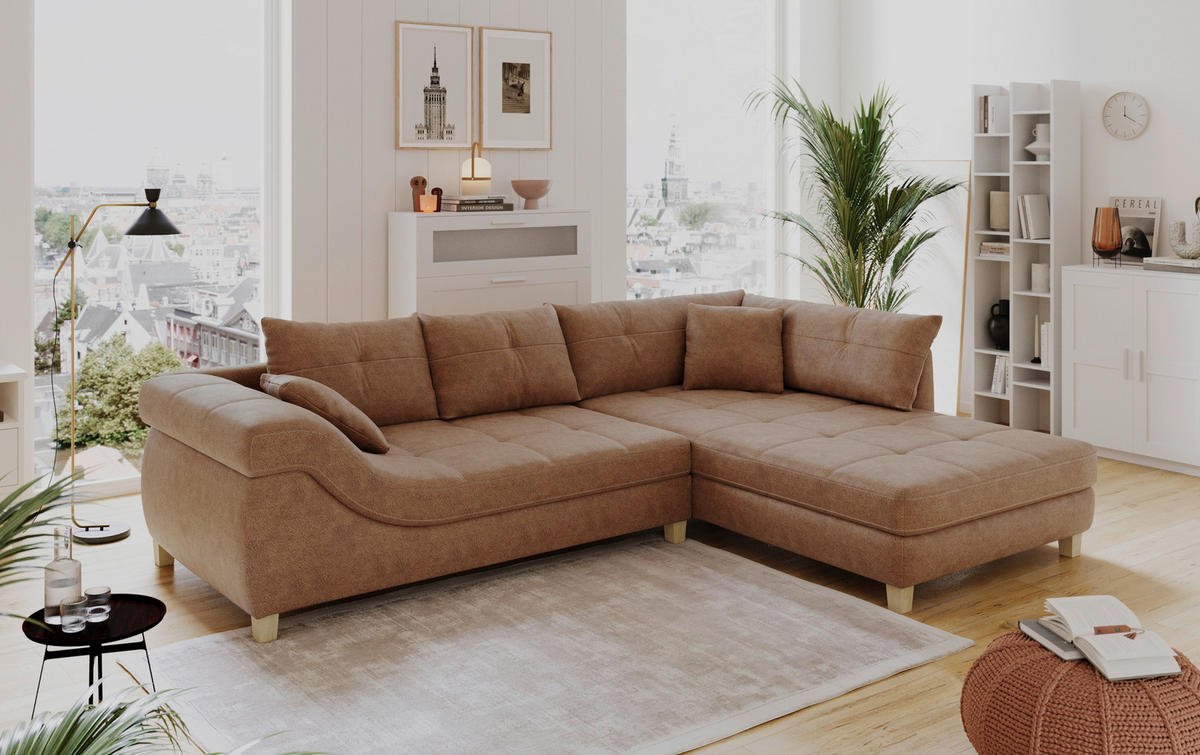 Polsterecke Bonanza Cognac Microfaser B/H/T: ca. 317x96x227 cm Bonanza - Eiche/Cognac (317,00/96,00/227,00cm)