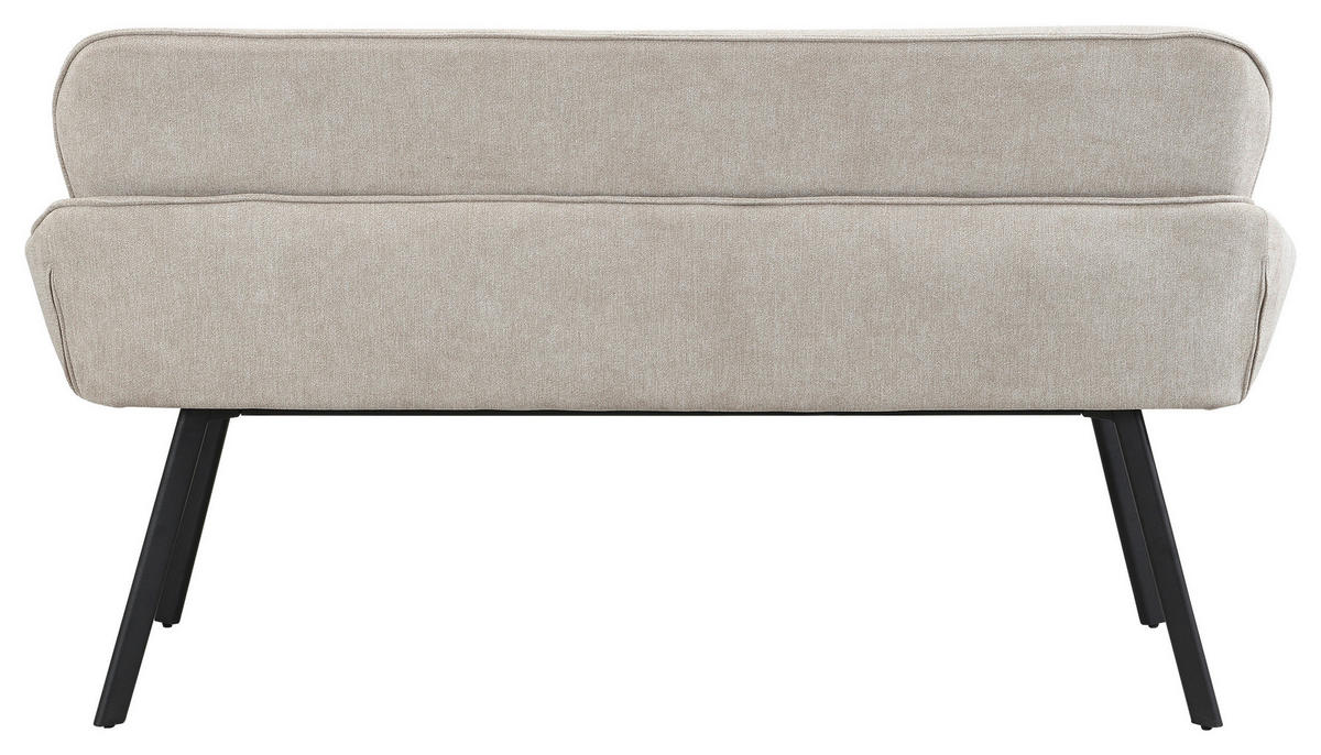 Sitzbank RICO schwarz taupe Metall Stoff B/H/T: ca. 140x90x62 cm RICO - schwarz/taupe (140,00/90,00/62,00cm) - byLIVING