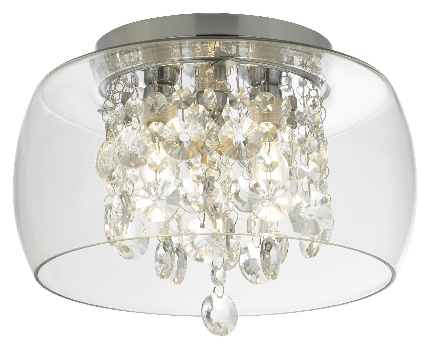 Searchlight Badleuchte Chrom transparent Stahl Glas B/H/L/D: ca. 28x20x28x28 cm G9 3 Brennstellen Curva - Chrom/transparent (28,00/28,00/20,00cm) - Searchlight