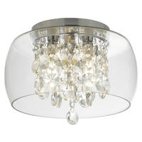 Searchlight Badleuchte Chrom transparent Stahl Glas B/H/L/D: ca. 28x20x28x28 cm G9 3 Brennstellen Curva - Chrom/transparent (28,00/28,00/20,00cm) - Searchlight