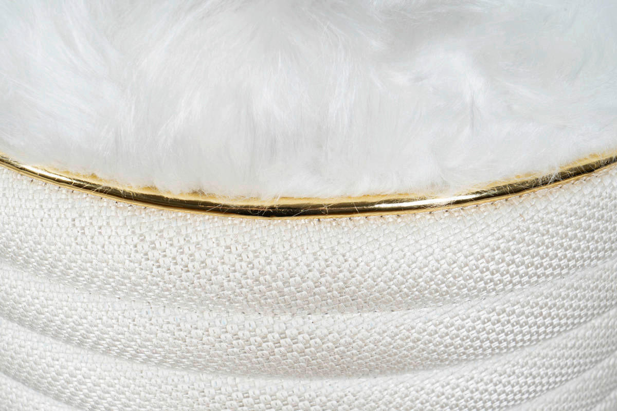 360 Living Hocker Doric 320 elfenbein gold H/D: ca. 50x42 cm Doric 320 - gold/elfenbein (42,00/50,00cm) - 360 Living