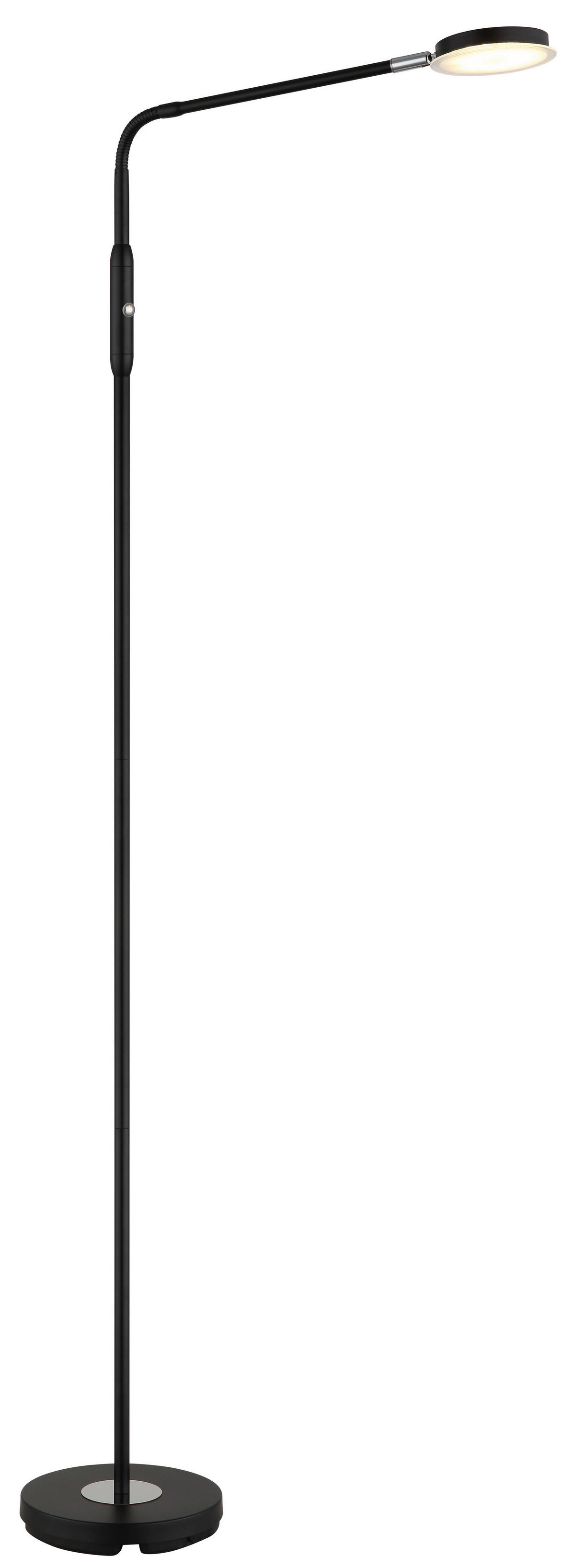 GLOBO Stehleuchte mattschwarz Metall B/H/L: ca. 20x173x52 cm 1 Brennstellen SILVIO - mattschwarz (52,00/20,00/173,00cm) - GLOBO