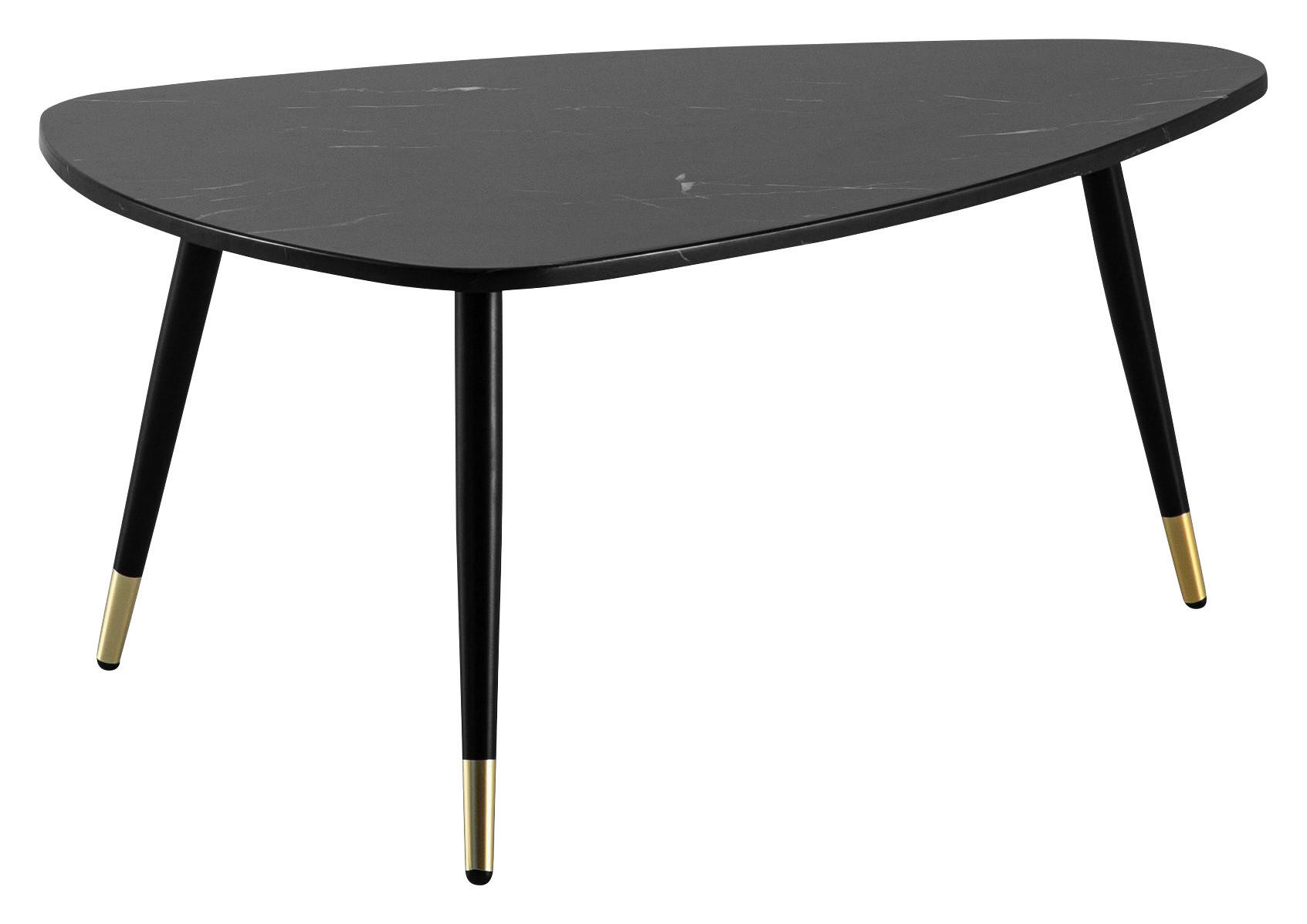 Couchtisch schwarz Marmor Optik B/H/T: ca. 90x41x60 cm Couchtisch - schwarz (90,00/41,00/60,00cm) - Wohnling