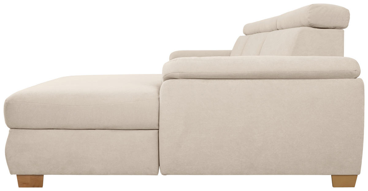 Ecksofa Aguda beige Microfaser B/H/T: ca. 269x102x175 cm Aguda - beige/buche (269,00/102,00/175,00cm)