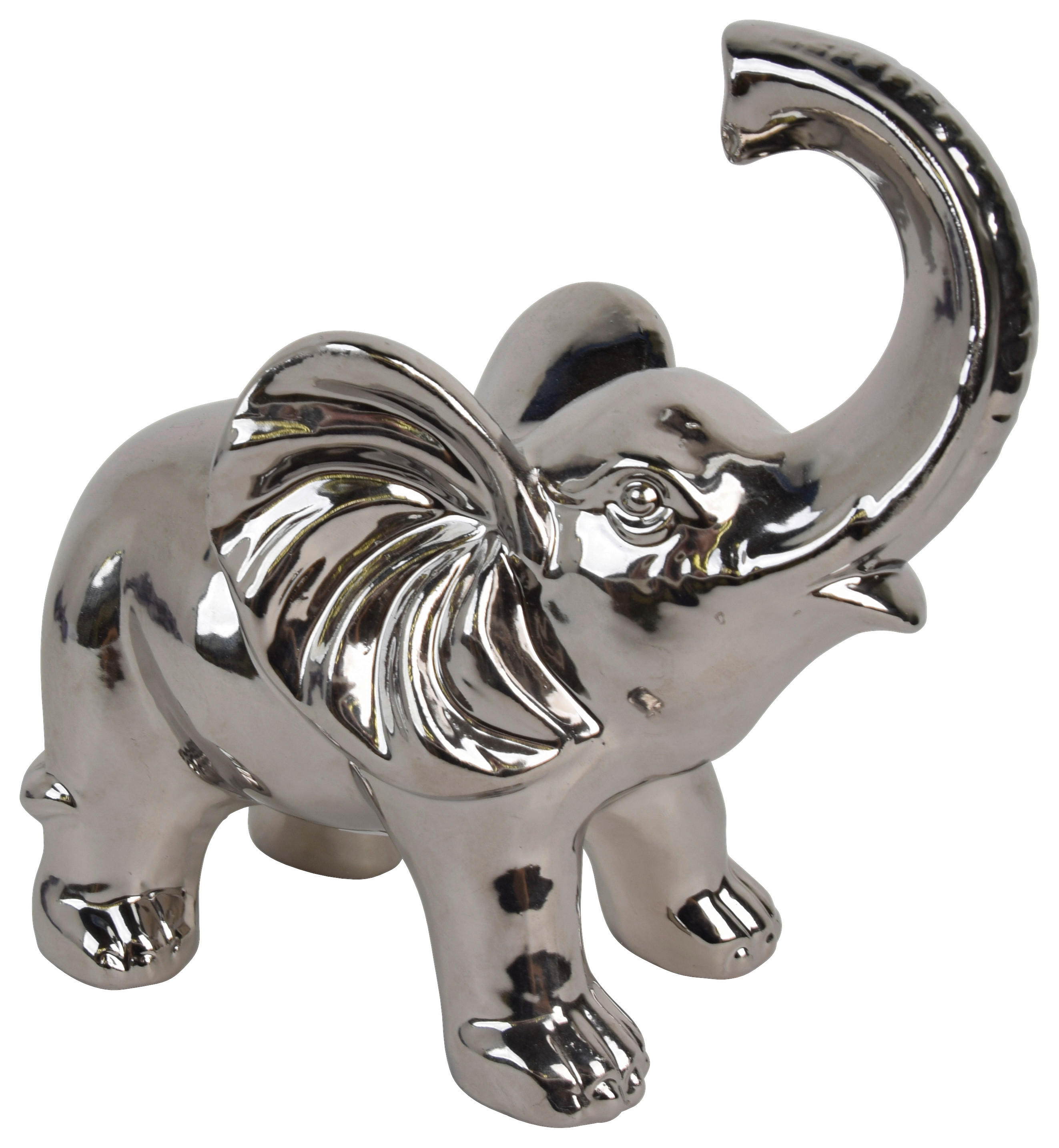 Biermann Deko-Figur silber Keramik Deko-Elefant - silber - Biermann