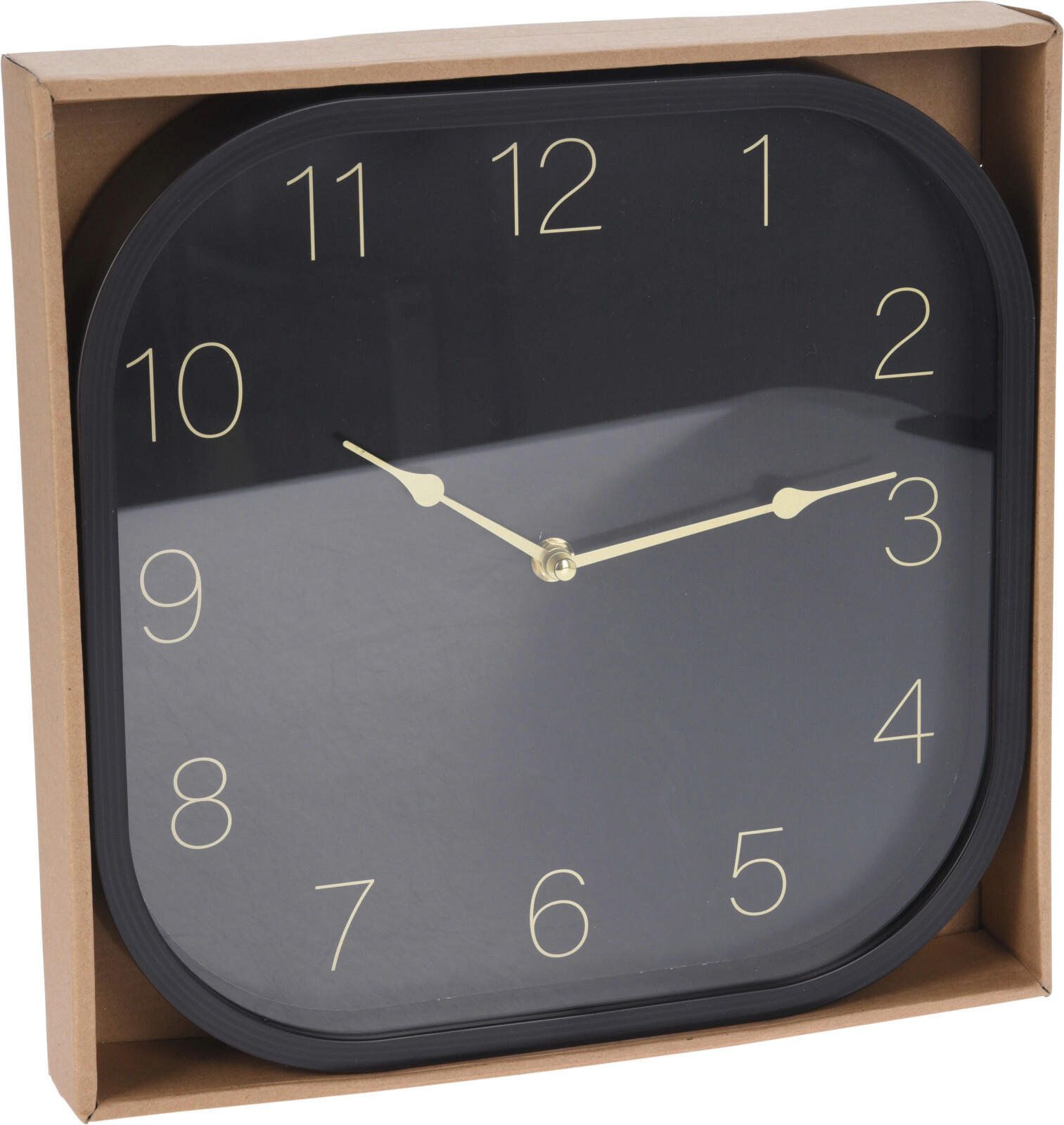 Wanduhr schwarz B/L: ca. 30x30 cm Wanduhr - schwarz (30,00/30,00cm)