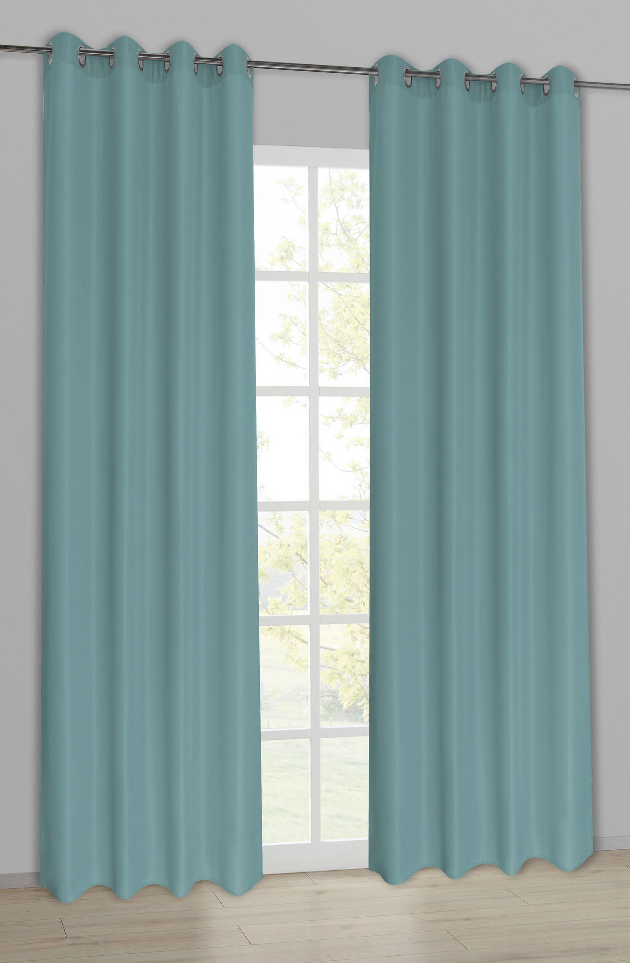 POCOline Ösenvorhang Sorrento rauchblau B/L: ca. 140x245 cm Sorrento - rauchblau (140,00/245,00cm) - POCOline