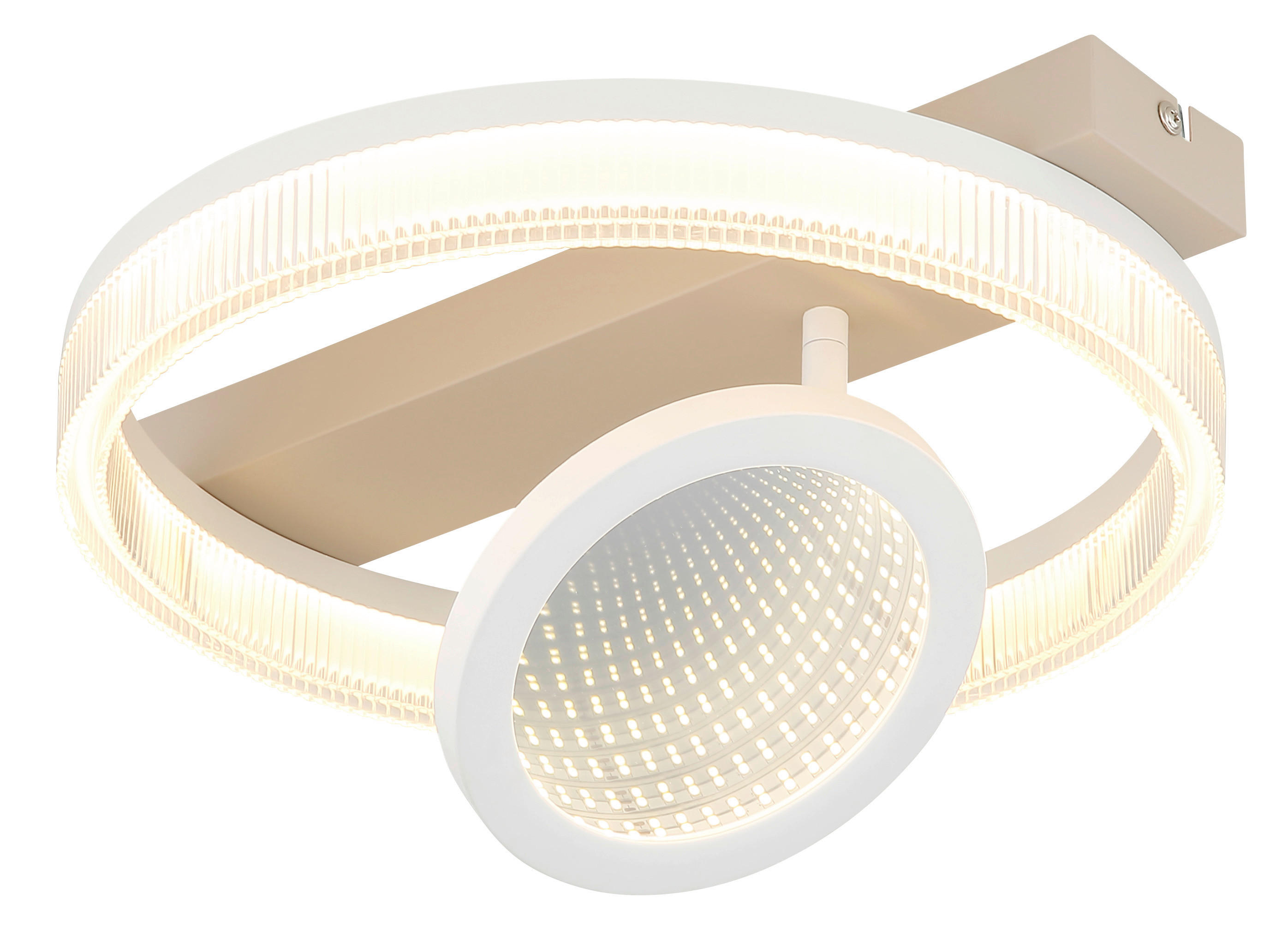 Thumbnail - GLOBO Deckenleuchte transparent weiß sand Metall Kunststoff B/H/L: ca. 33x10x36 cm 1 Brennstellen