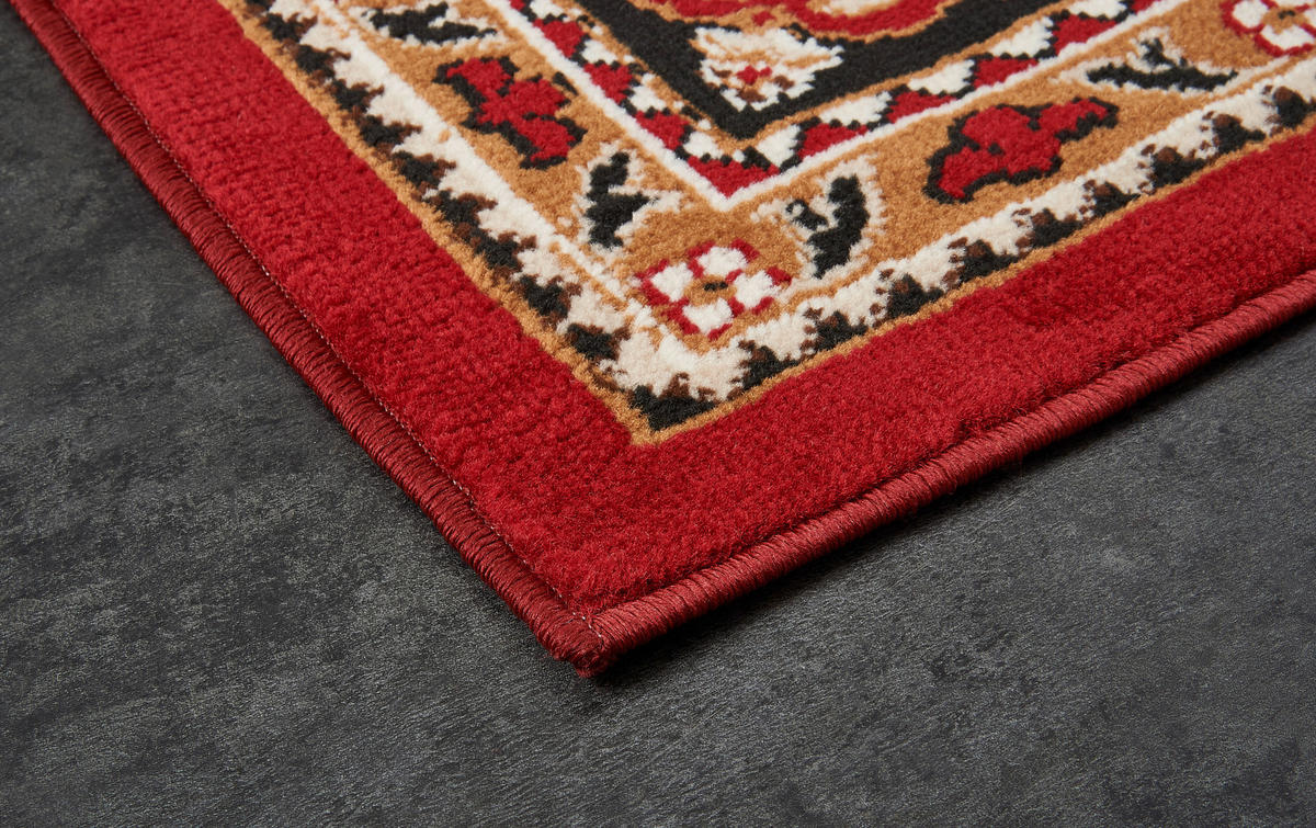 Merinos Teppich Mosso schwarz B/L: ca. 200x280 cm Mosso - rot/schwarz (200,00/280,00cm) - Merinos