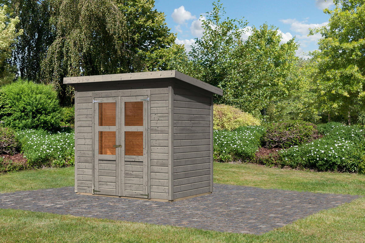 Karibu Gartenhaus Tony 0,5 grau B/H/T: ca. 212x219x154 cm Tony 0,5 - grau (212,00/219,00/154,00cm) - Karibu