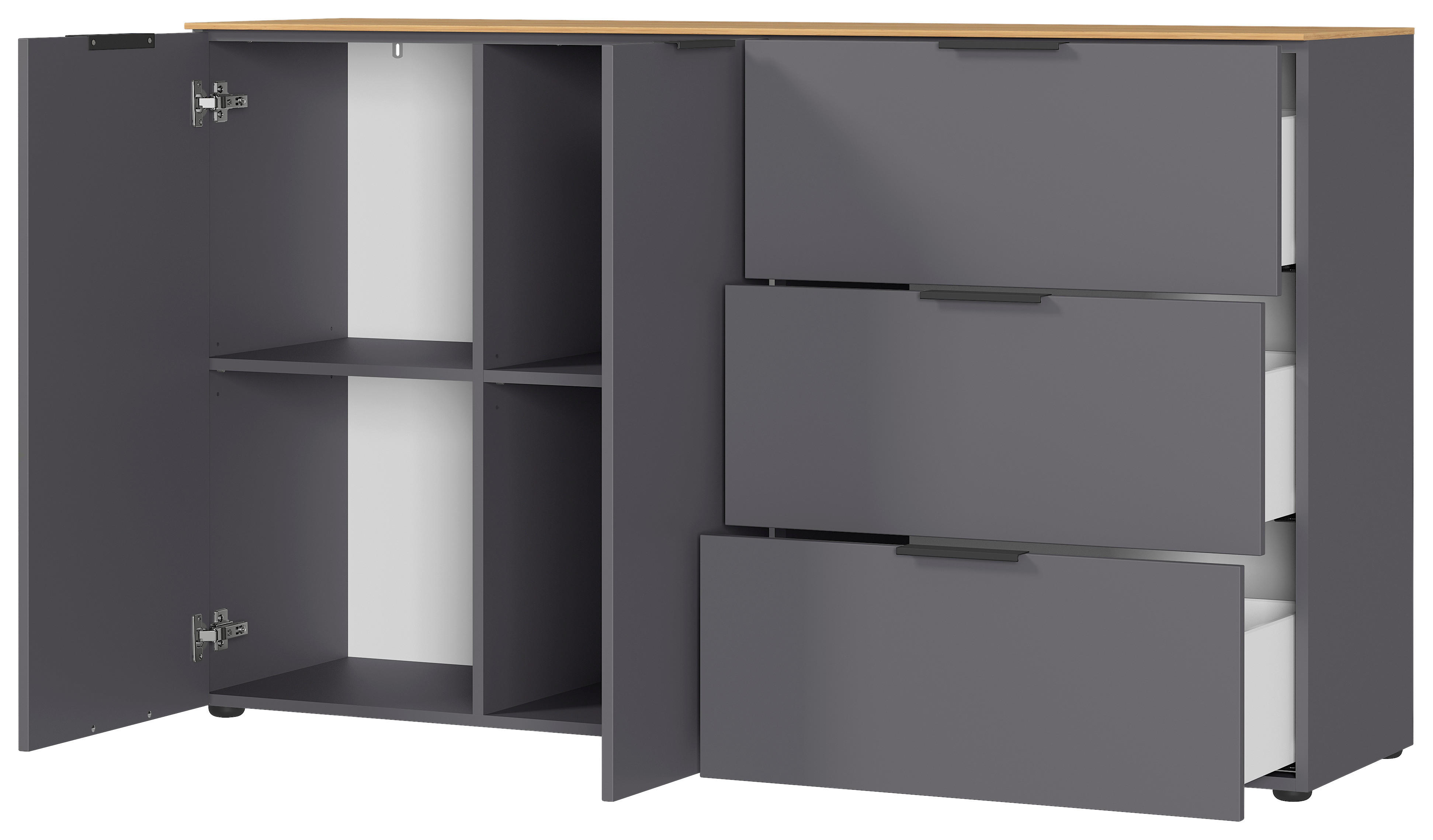 Sideboard B/H/T: ca. 151x98x40 cm Sideboard 1475 - Graphit (151,00/98,00/40,00cm)