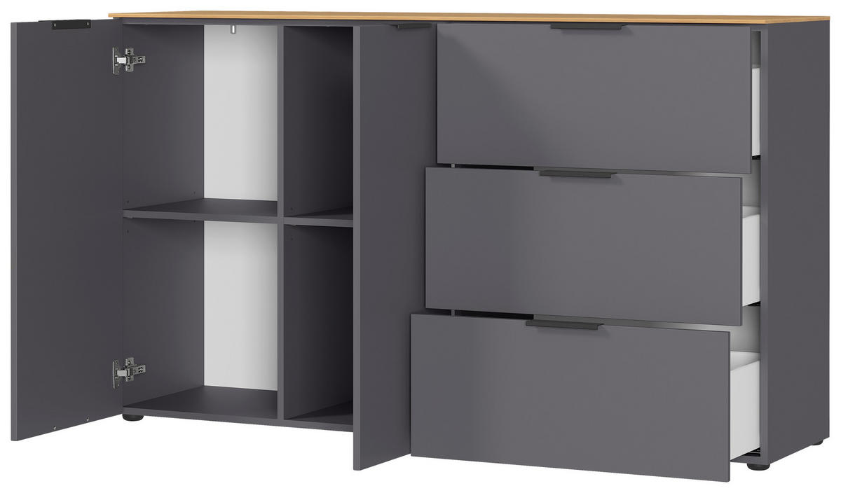 Sideboard B/H/T: ca. 151x98x40 cm Sideboard 1475 - Graphit (151,00/98,00/40,00cm)
