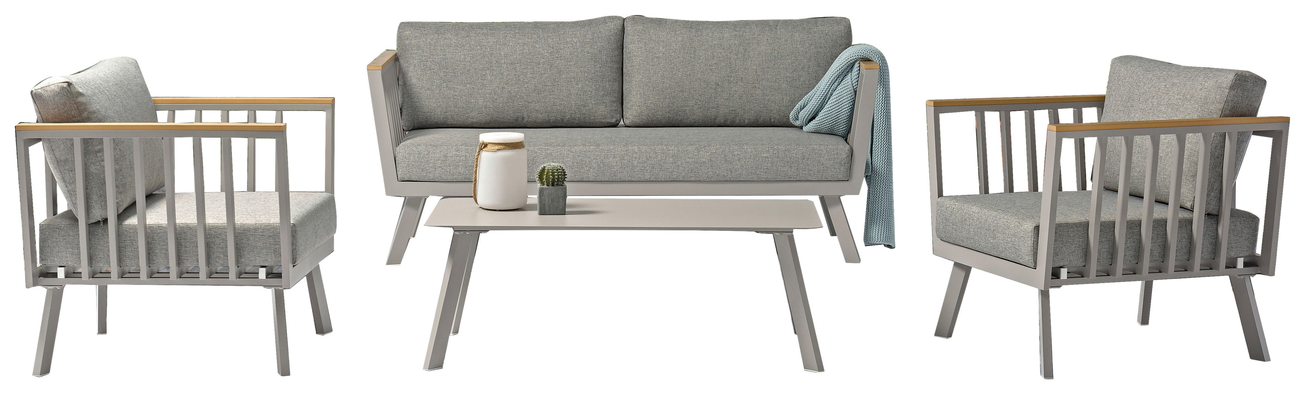 Acamp Loungeset Gondola grau Aluminium B/H/T: ca. 175x70x80 cm Gondola - grau (175,00/70,00/80,00cm) - Acamp