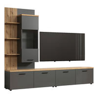 Wohnwand Baggio Eiche Evoke Coast Nachbildung anthrazit B/H/T: ca. 240x211x40 cm Baggio - Eiche/anthrazit (240,00/211,00/40,00cm)