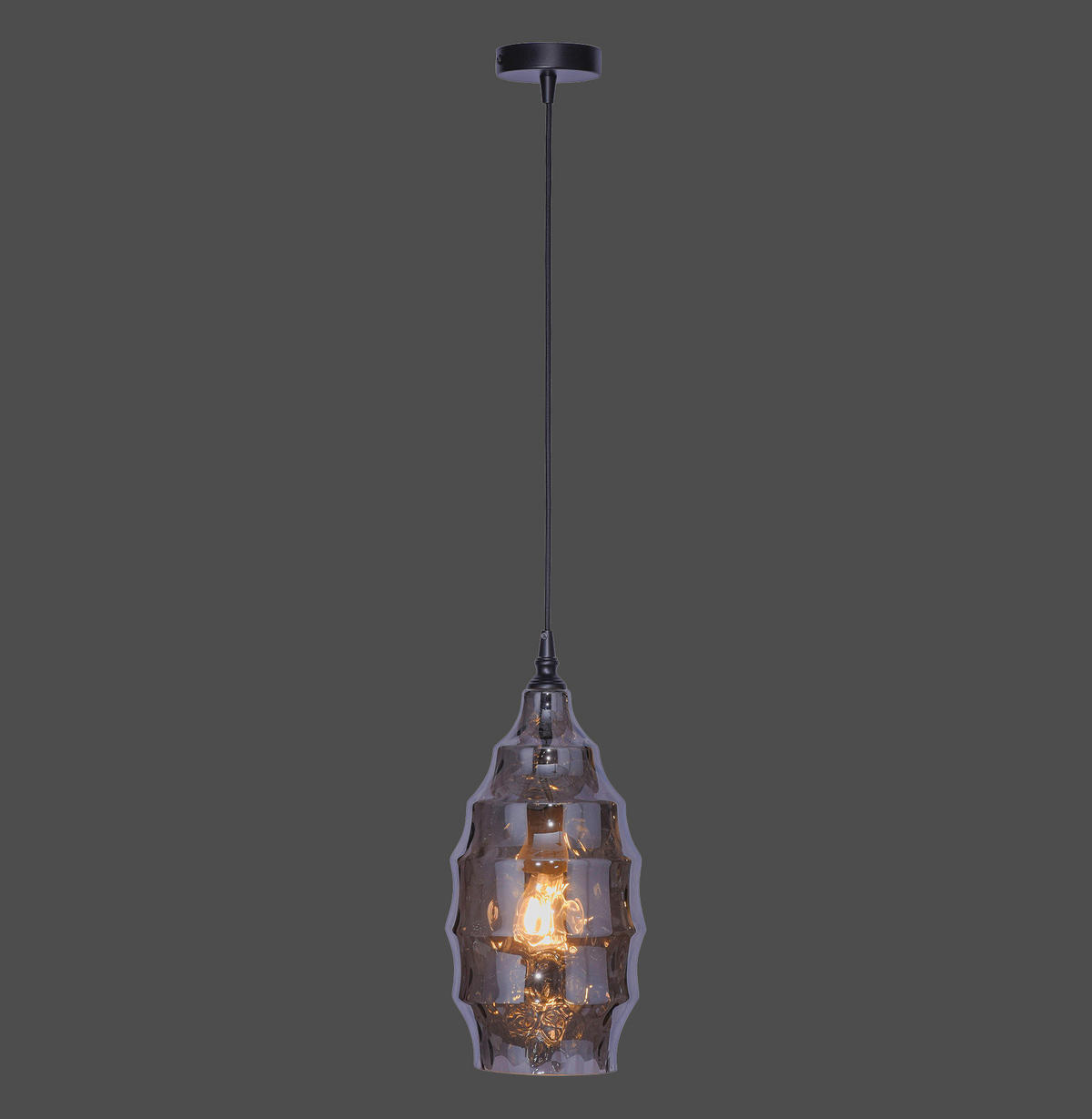 Paul Neuhaus Pendelleuchte PN8267-25 Rauch Glas Metall H/D: ca. 120x19 cm E27 1 Brennstellen SCARLETT - Rauch (19,00/120,00cm) - Paul Neuhaus