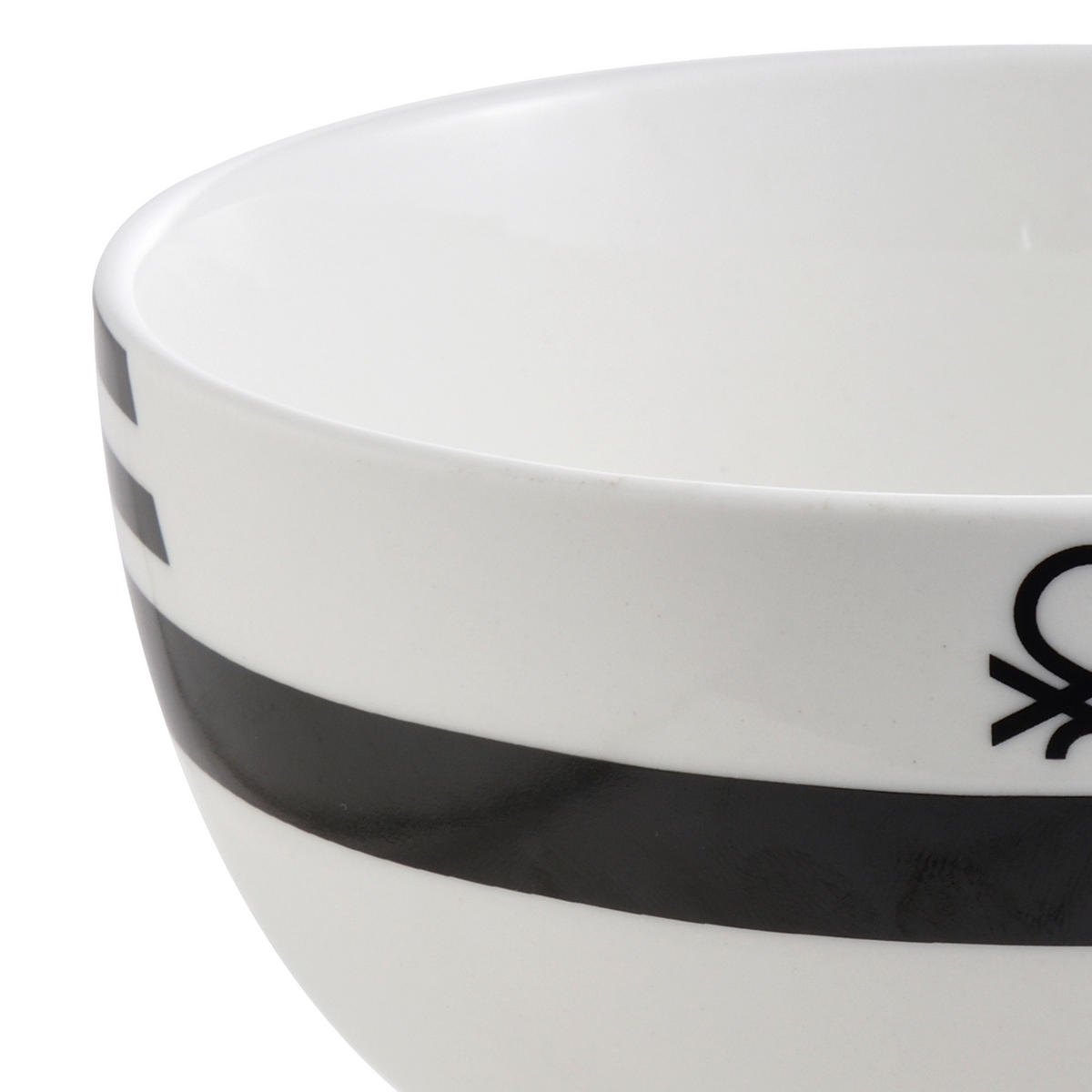 BENETTON Mehrzweckschalenset Black & white weiß Porzellan Black & white - weiß/schwarz - BENETTON