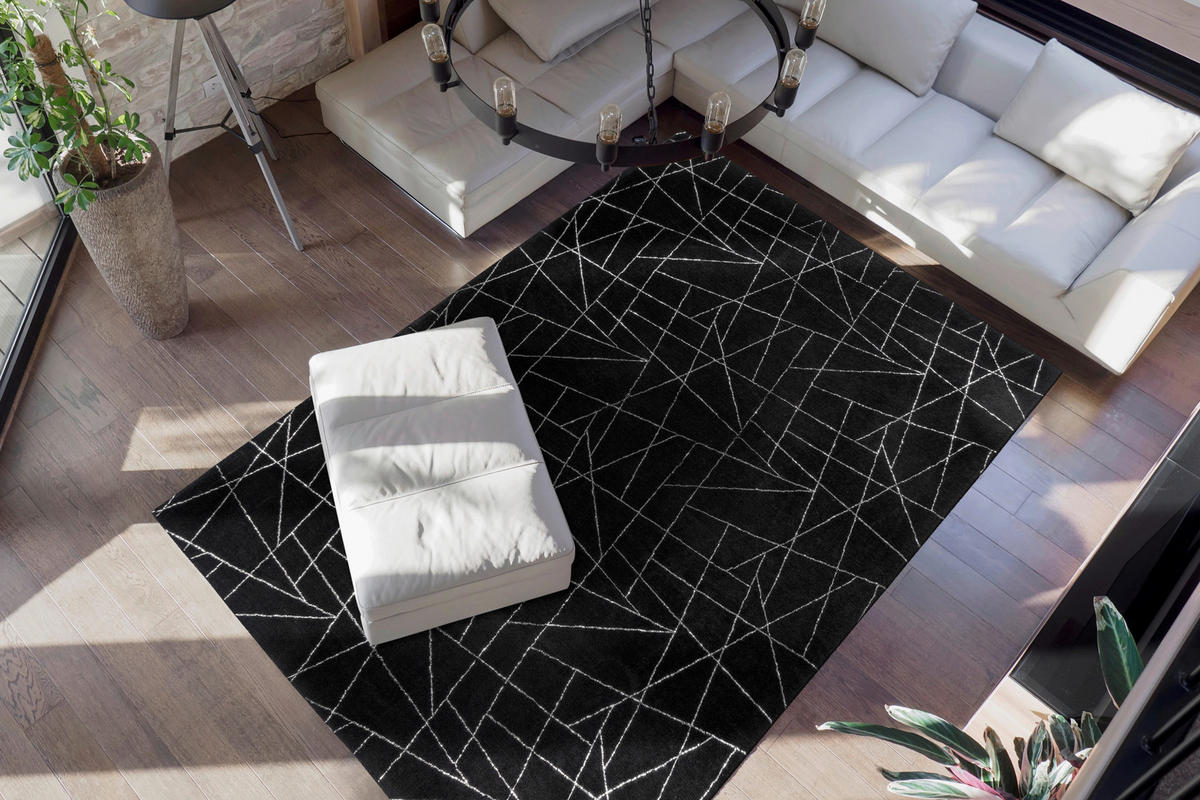 360Living Teppich Bijou silber B/L: ca. 200x290 cm Bijou - schwarz/silber (200,00/290,00cm) - 360Living