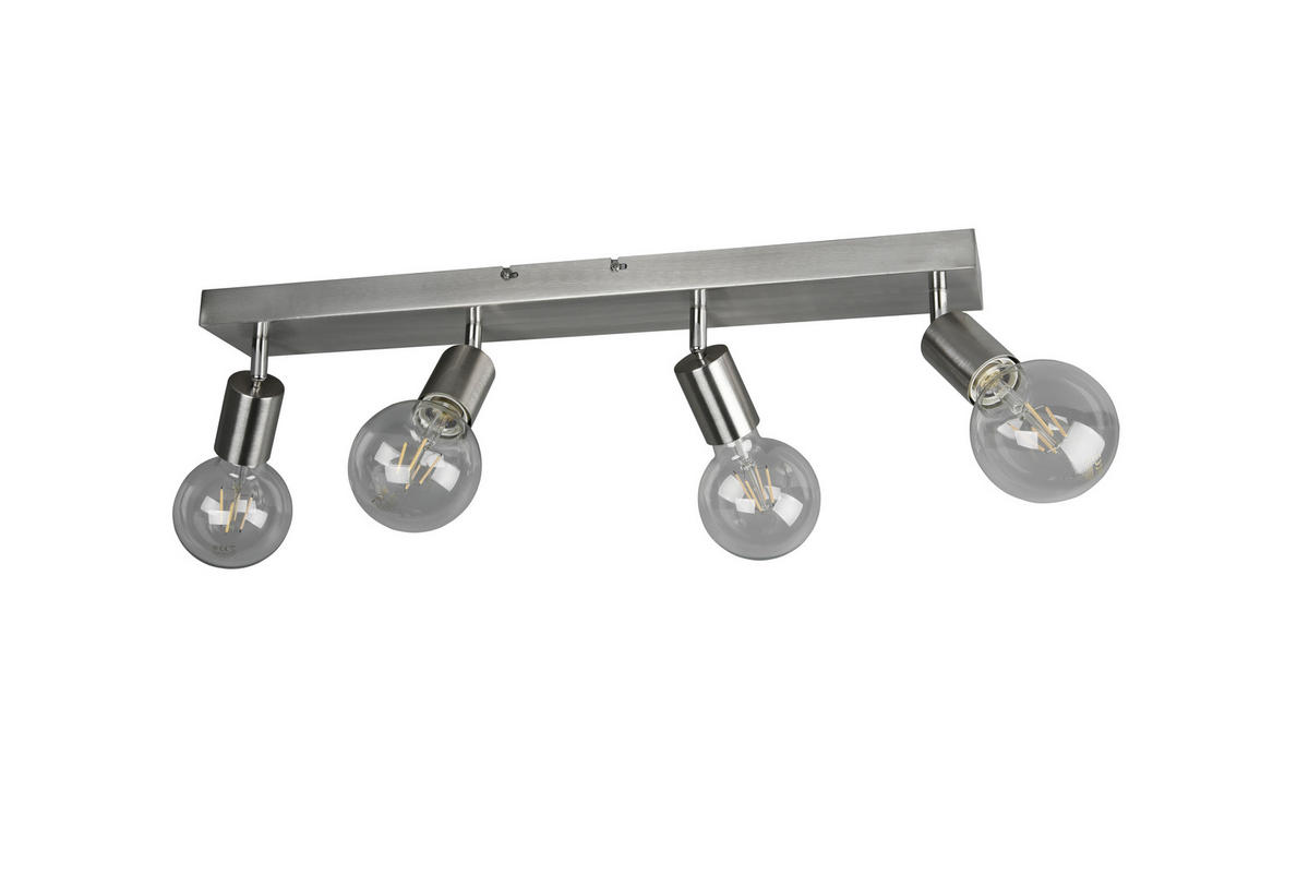 Reality Spotbalken R80184007 Vannes nickel matt Metall B/H/T: ca. 60x12x9 cm E27 4 Brennstellen Vannes - nickel matt (60,00/12,00/9,00cm) - Reality