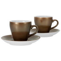 CreaTable Espressotassenset Golden Days gold Steinzeug 4 tlg. Golden Days - gold/weiß - CreaTable