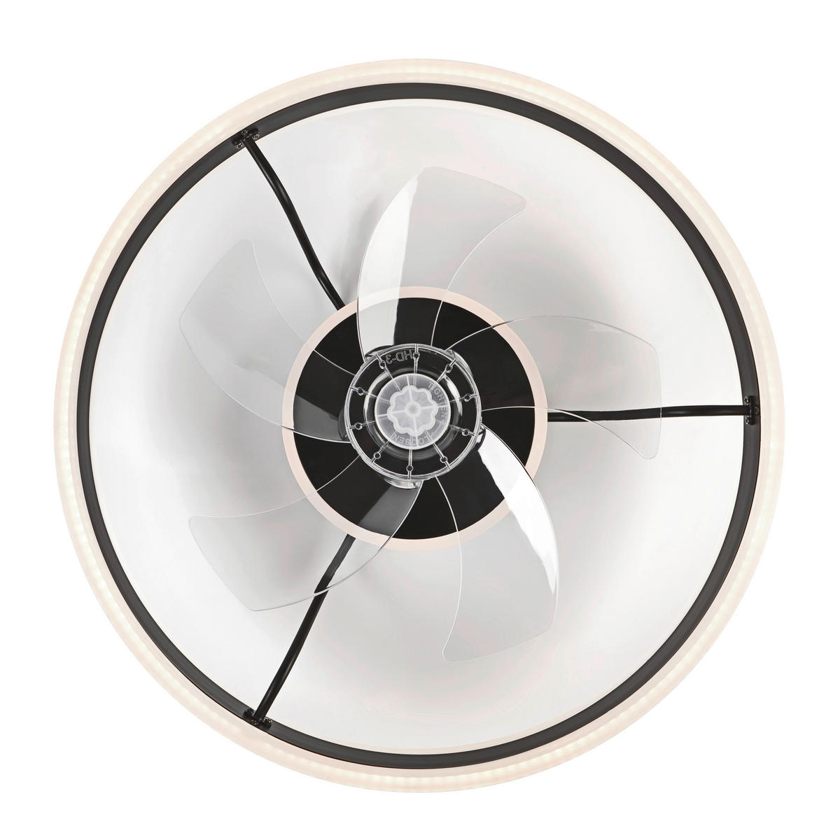 Lamkur LED-Deckenventilator FALCO 49915 schwarz H/L: ca. 17x50 cm max. 40 W Falco - schwarz (50,00cm) - Lamkur