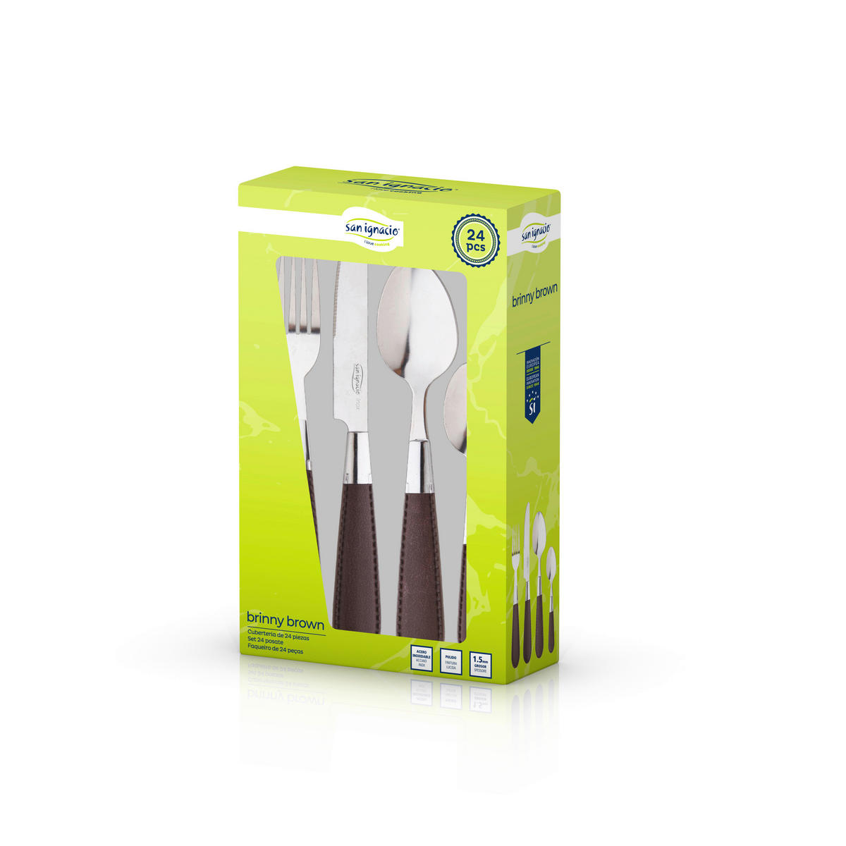 SAN IGNACIO Besteckset Brinny brown silber Edelstahl 24 tlg. Brinny brown - silber - SAN IGNACIO