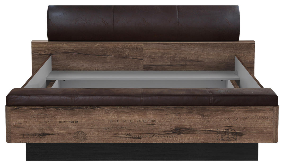 Bett  schlamm Eiche Nachbildung B/H/T: ca. 219,8x90x242,2 cm Jacky_Bettgestell_180x200 - Eiche/dunkelbraun (219,80/90,00/242,20cm)