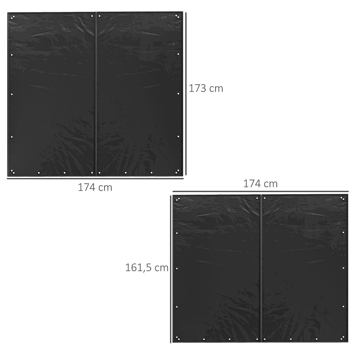 Outsunny Kaminholzregal Abdeckung schwarz Polyester B/H/L: ca. 1x173x174 cm Kaminholzregal Abdeckung - schwarz (174,00/1,00/173,00cm) - Outsunny