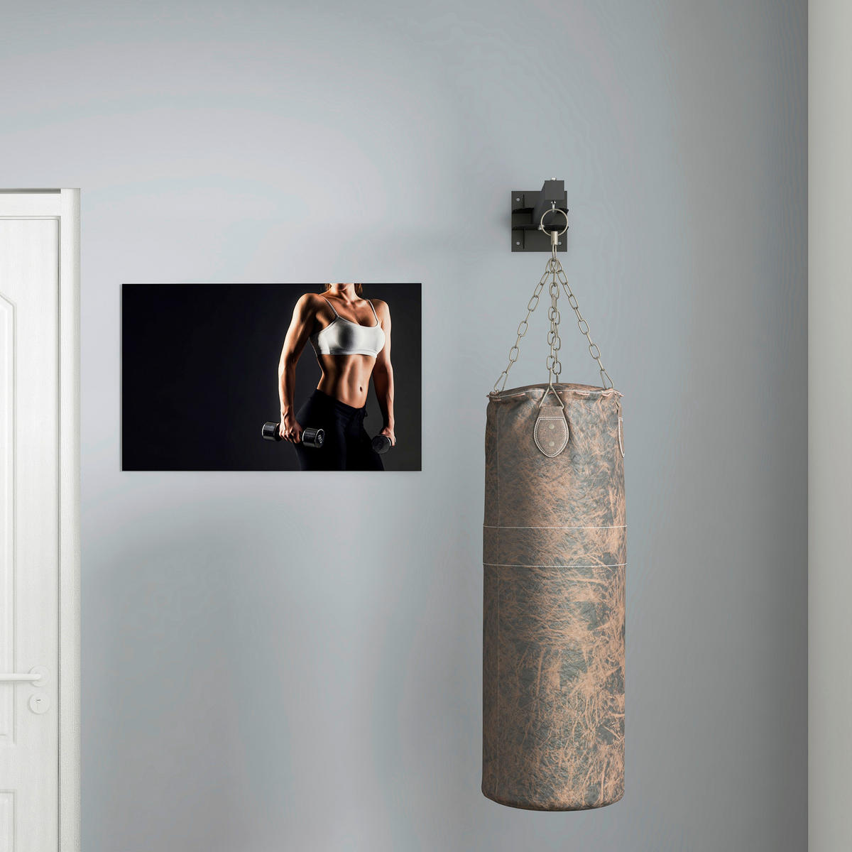 SPORTNOW Fitness-Zubehör schwarz Edelstahl B/H/L: ca. 17x80x48 cm Boxsackhalterung - schwarz (48,00/17,00/80,00cm) - SPORTNOW