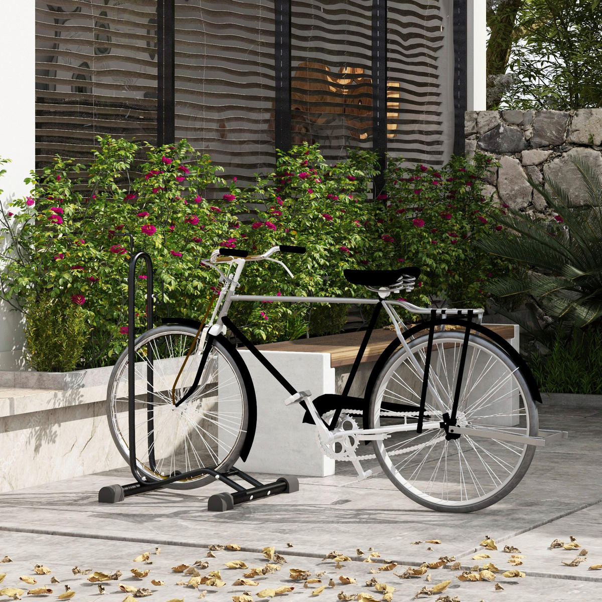 SPORTNOW Fahrradständer schwarz schwarz B/H/L: ca. 44x118x45 cm Fahrradständer - schwarz (45,00/44,00/118,00cm) - SPORTNOW
