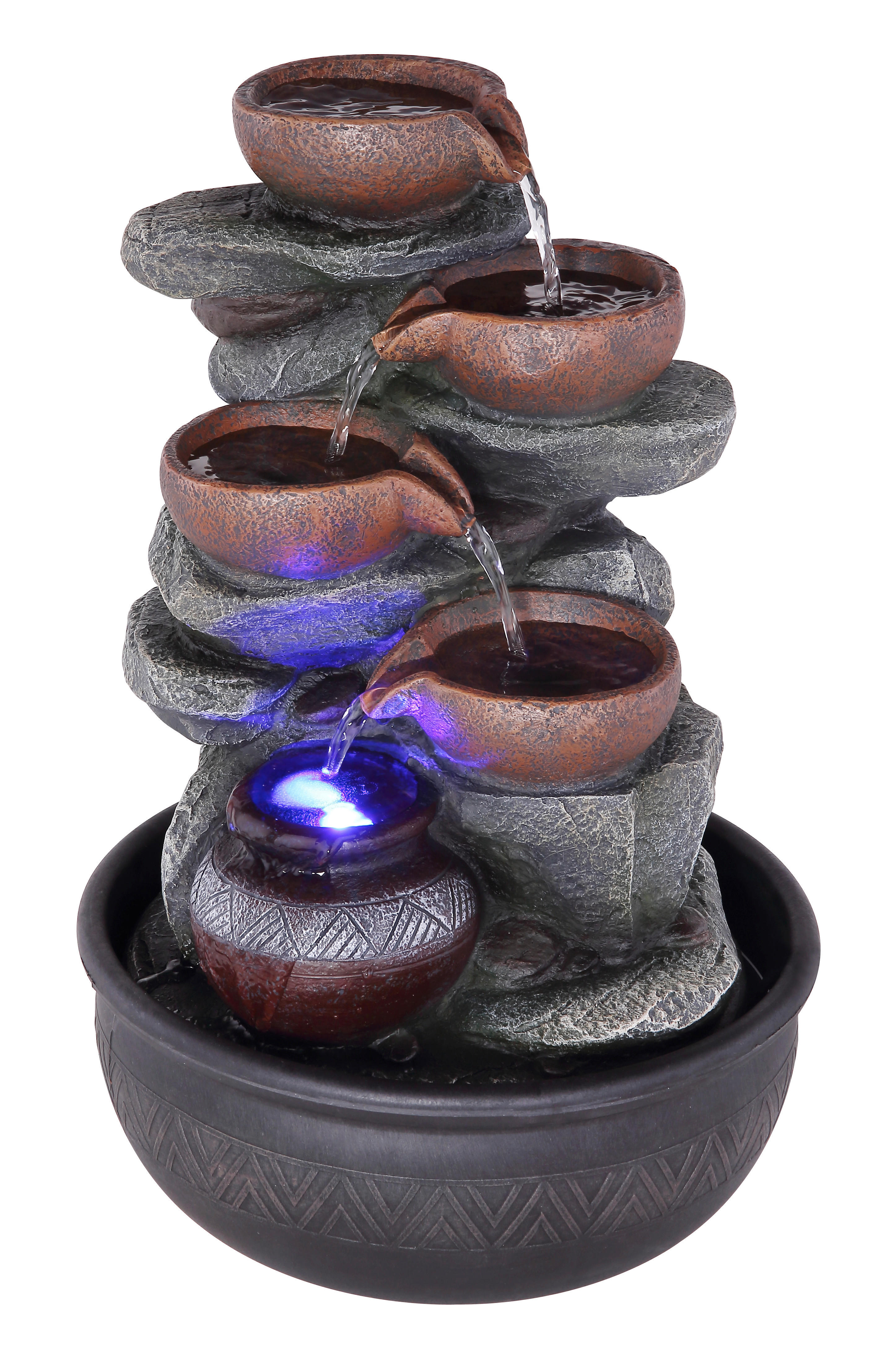 GLOBO LED-Brunnen FONTANA grau H/D: ca. 40x25 cm FONTANA - grau (25,00/40,00cm) - GLOBO