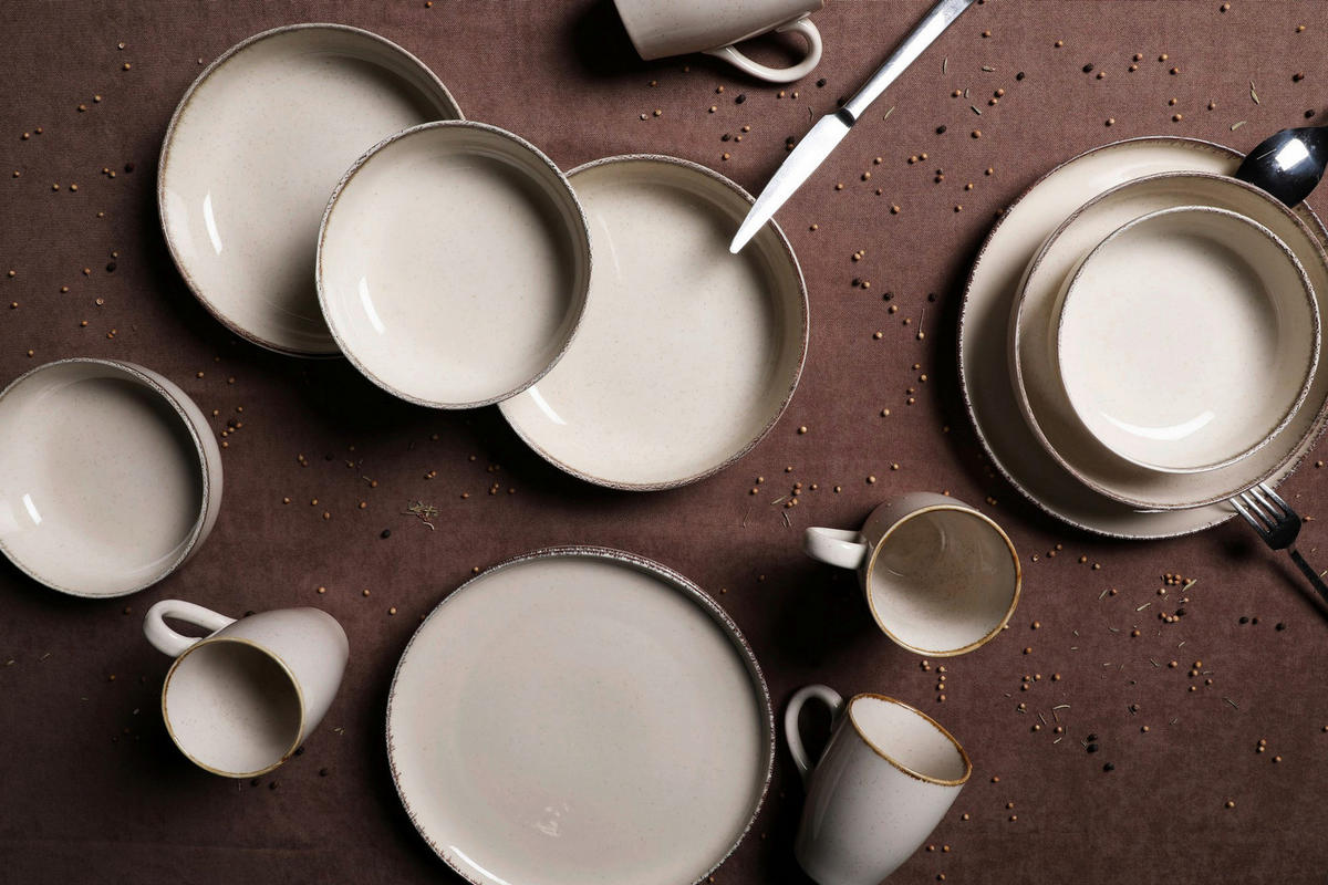 HermiaConcept Tafelservice Dirk creme Porzellan 16 tlg. Dirk - creme - HermiaConcept