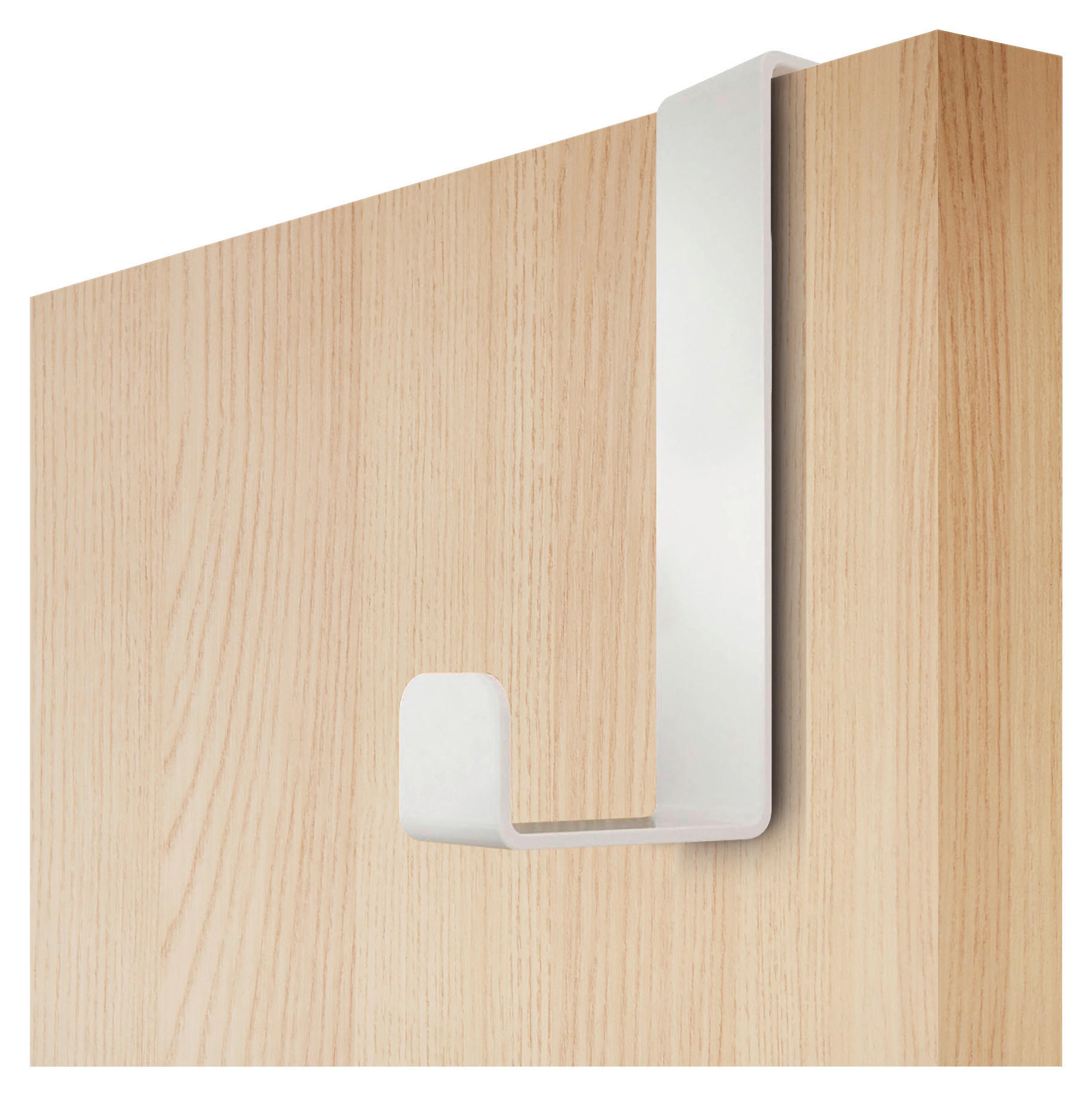 Metaltex Haushaltshelfer weiß Stahl B/H/L: ca. 8,5x17x1,7 cm Türhaken_4erSet - weiß (1,70/8,50/17,00cm) - Metaltex