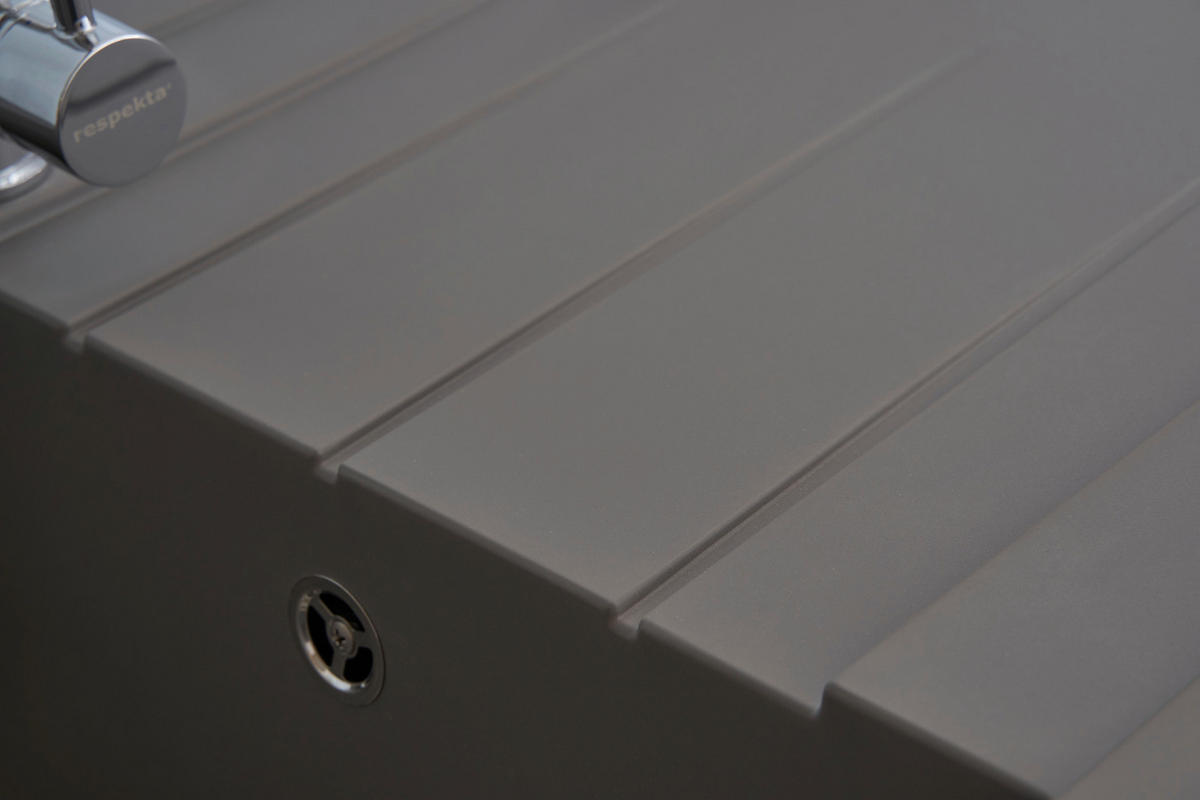 Respekta Einbauspüle Houston 80 x 50 G Beton grau Mineralite B/H/T: ca. 80x21x50 cm Houston 80 x 50 G - Beton/grau (80,00/21,00/50,00cm) - Respekta