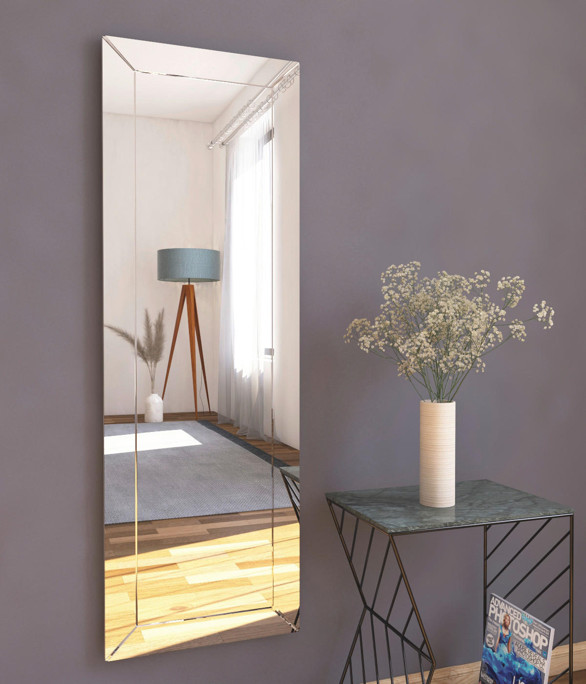 Wandspiegel Nadya transparent Glas B/H/T: ca. 120x40x3,5 cm Nadya - transparent (120,00/40,00/3,50cm) - moebel17