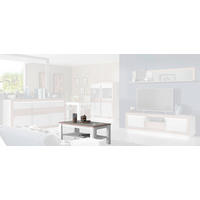 Couchtisch  weiß Hochglanz Eiche Nelson Nachbildung B/H/T: ca. 110x45x60 cm Canne_Couchtisch CQNT12-C141 - Eiche/weiß (110,00/45,00/60,00cm)