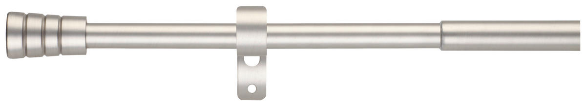 Gardinenstange Edelstahloptik Metall L: ca. 210 cm ausziehbar von ca. 120 bis 210 cm 1.0 Läufe Gardinenstange_Habito_Rillmino - Edelstahloptik (210,00cm)