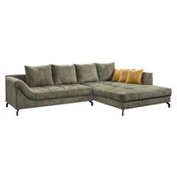 Ecksofa Paula olive Microfaser B/H/T: ca. 306x92x203 cm Paula - olive/schwarz (306,00/92,00/203,00cm)