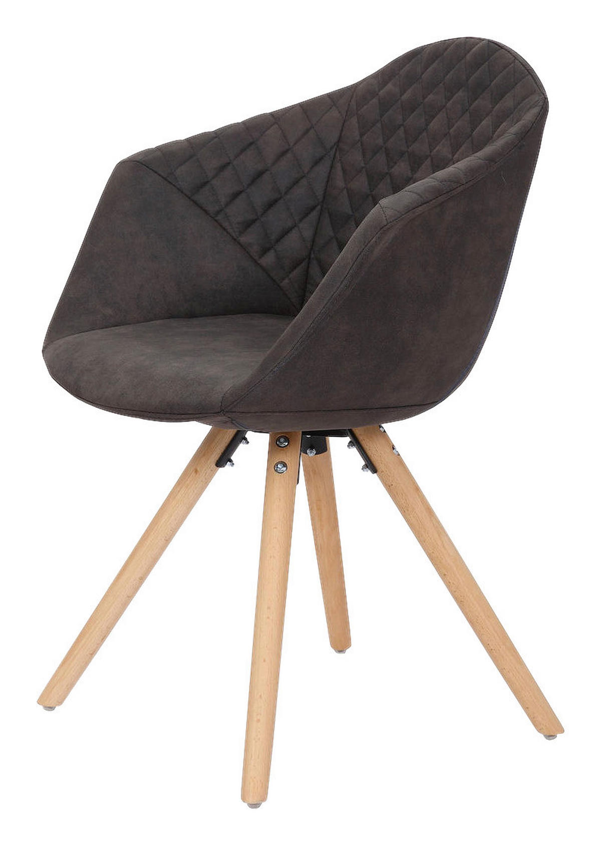 Stuhl Chadwick 100 2er braun Microfaser B/H/T: ca. 59x82x55 cm Chadwick 100 2er - braun/Eiche (59,00/82,00/55,00cm) - 360 Living