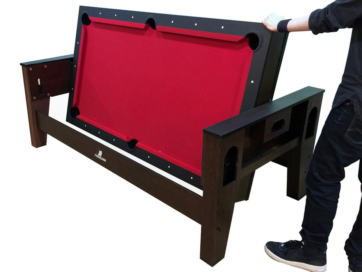Cougar Pool- und Airhockeytisch Reverso B/H/L: ca. 107x81x216 cm Reverso - rot/schwarz (216,00/107,00/81,00cm) - Cougar
