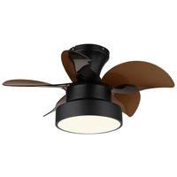 GLOBO LED-Deckenventilator schwarz braun H/D: ca. 27x58 cm max. 22 W KARI - braun/schwarz (58,00/27,00cm) - GLOBO
