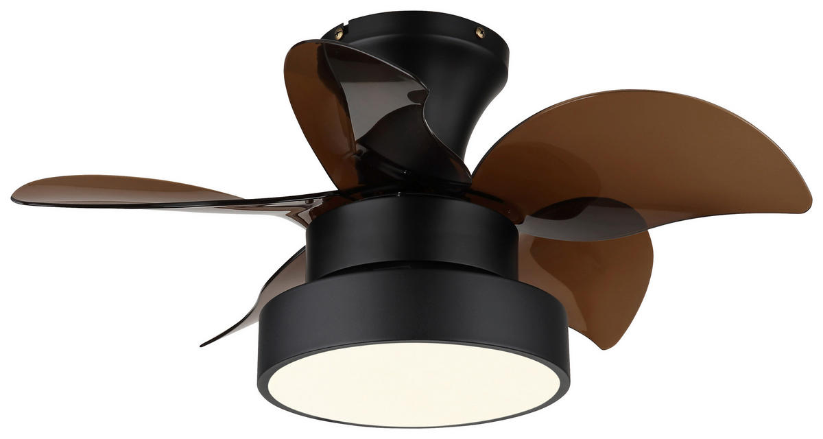 GLOBO LED-Deckenventilator schwarz braun H/D: ca. 27x58 cm max. 22 W KARI - braun/schwarz (58,00/27,00cm) - GLOBO
