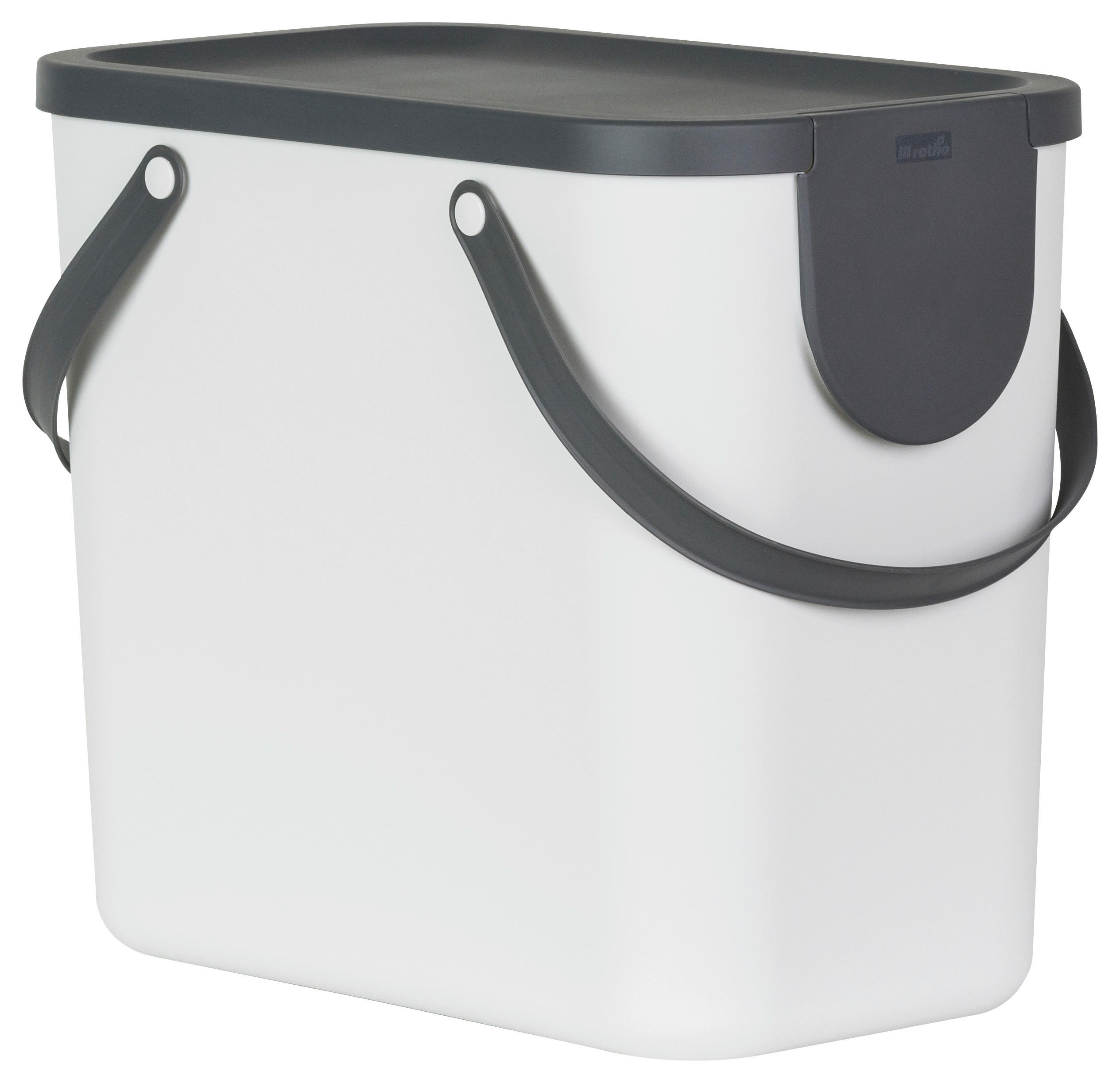 Rotho Abfalleimer weiß B/H/L: ca. 23,5x34x40 cm Abfalleimer_Albula 25l - weiß (40,00/23,50/34,00cm) - Rotho
