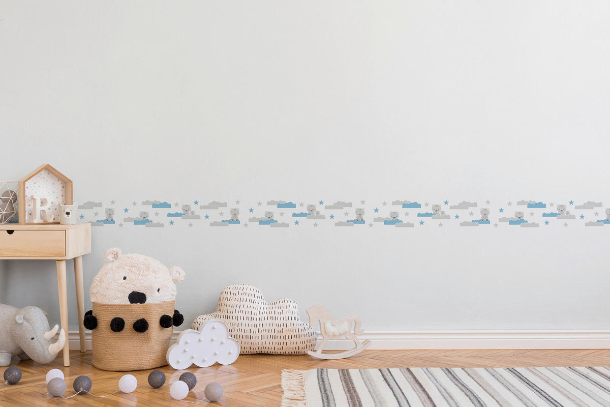 A.S.Creation Bordüre blau grau B/H/D: ca. 15,5x500x5,7 cm Bordüre_selbstklebend - blau/grau (5,70/500,00cm) - A.S.Creation