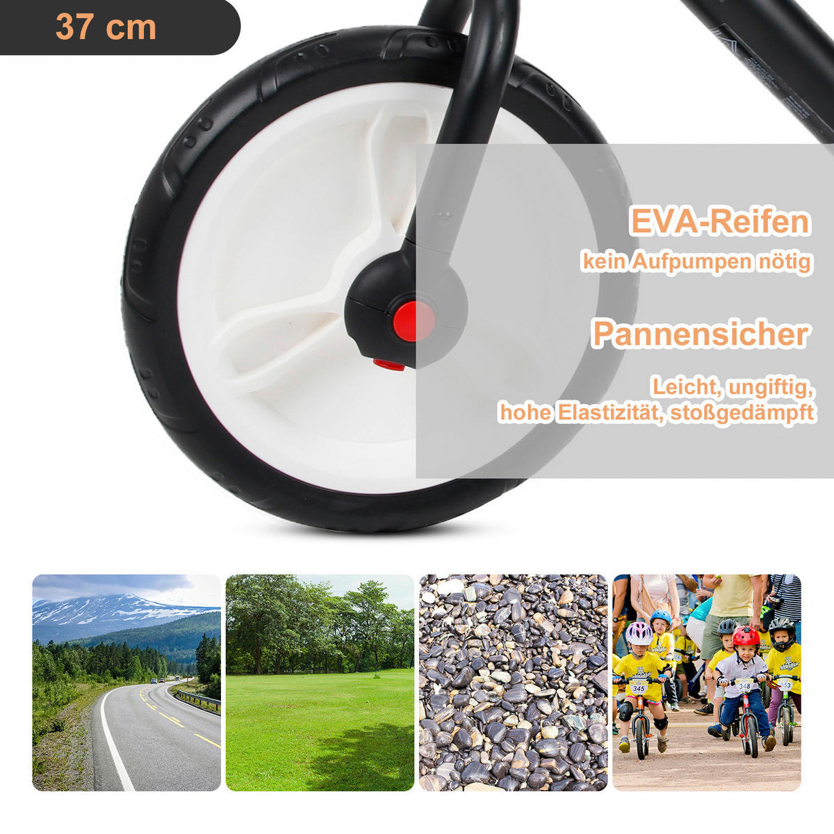 HOMCOM Laufrad schwarz B/H/L: ca. 36x54x85 cm Laufrad - schwarz (85,00/36,00/54,00cm) - HOMCOM