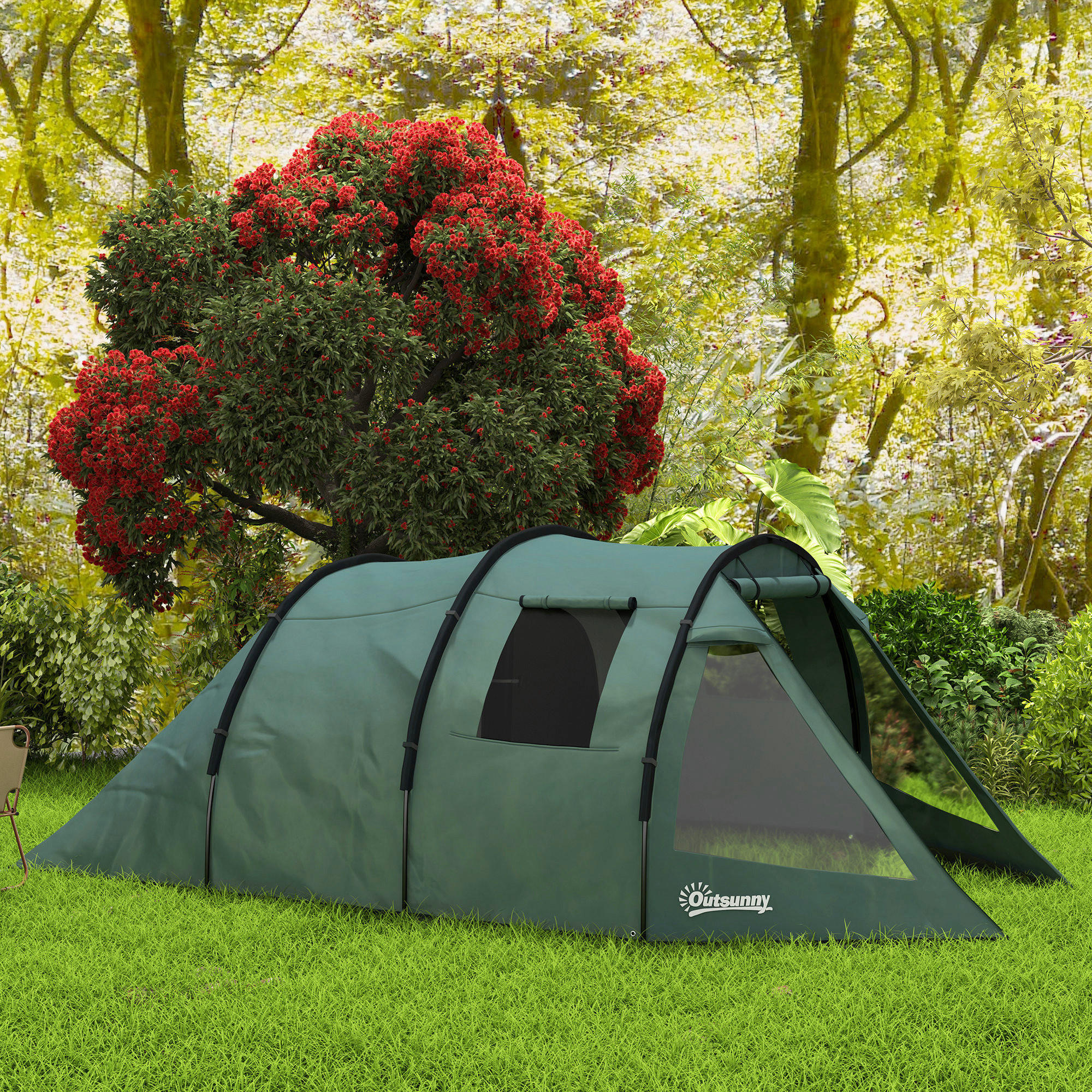 Outsunny Campingzelt B/H/L: ca. 264x172x475 cm Campingzelt - grün (475,00/264,00/172,00cm) - Outsunny