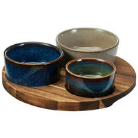 Servierset mehrfarbig Steinzeug B/H/L: ca. 20,7x5,5x20,7 cm Servierset_4tlg. - mehrfarbig (20,70/20,70/5,50cm)