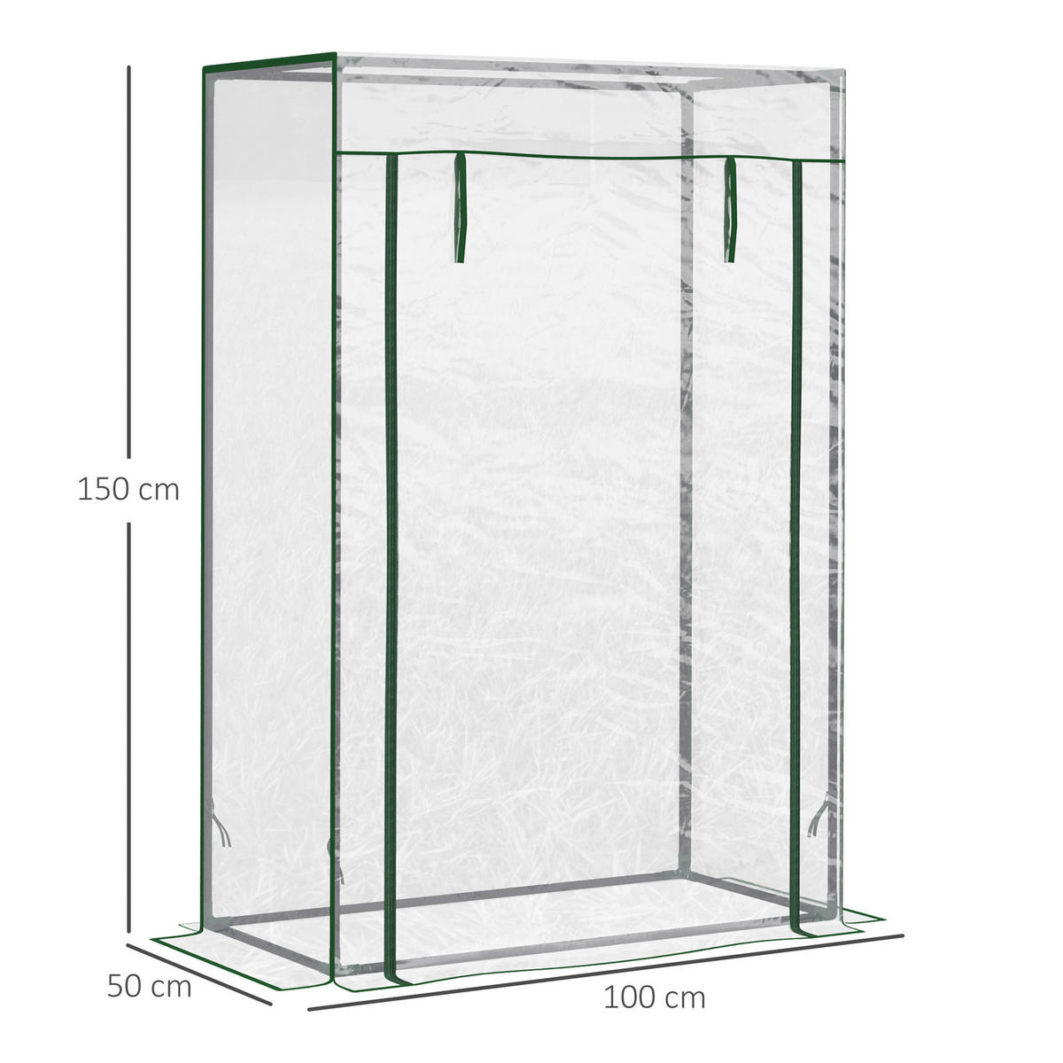 Outsunny Gewächshaus B/H/L: ca. 50x150x100 cm Gewächshaus - transparent (100,00/50,00/150,00cm) - Outsunny